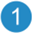 Circular blue badge with the number 1 inside