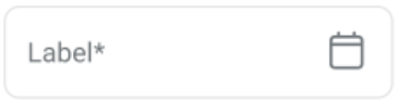 Date input field with label and calendar icon